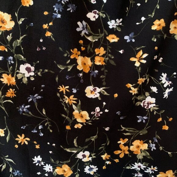 Philosophy Republic Clothing wide Leg Pants Black & Yellow Floral Size Large - Picture 3 of 4